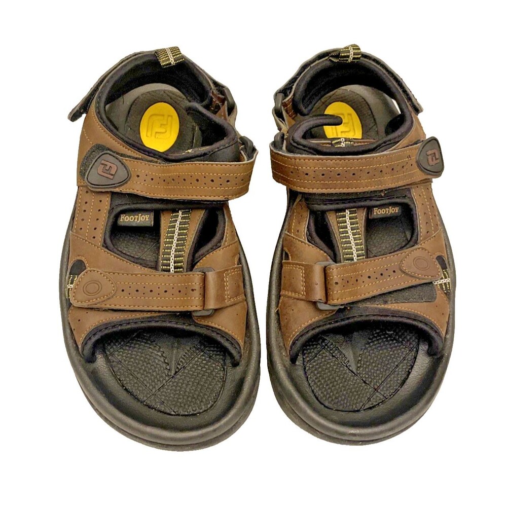 FootJoy FJ Men's Size 10M Brown Leather Soft Spike Strap Golf Sandals #45607